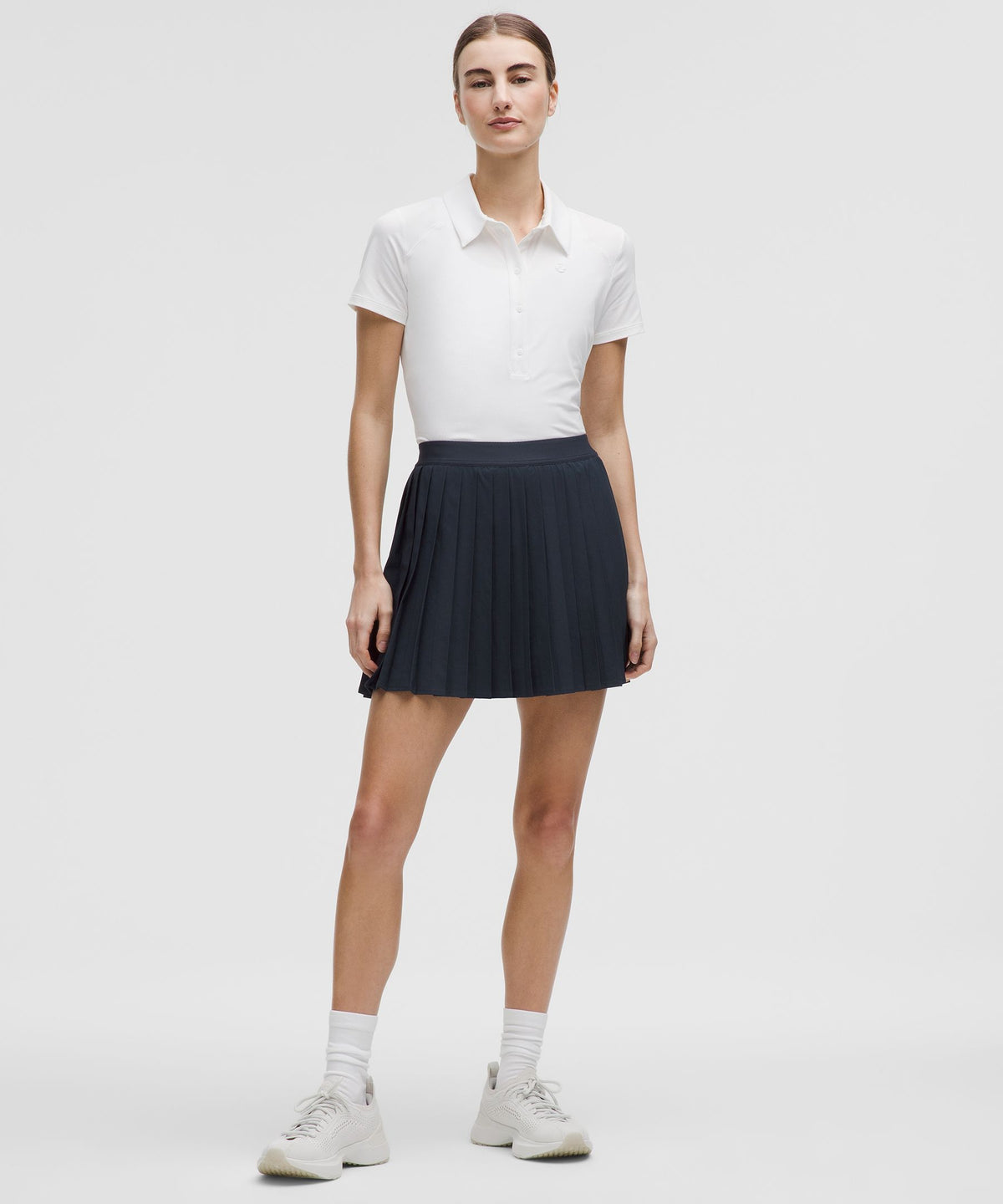 High-Rise Pleated Tennis SkirtLong