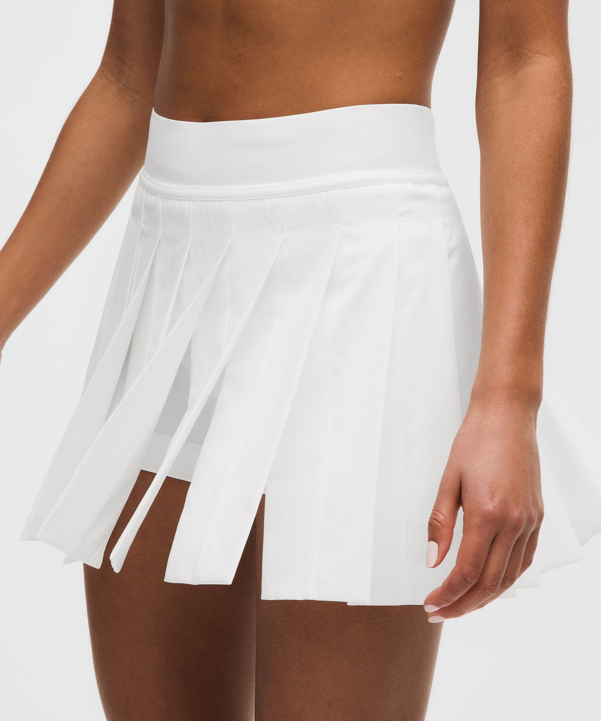 Peek-A-Boo Pleat Mid-Rise Tennis Skirt