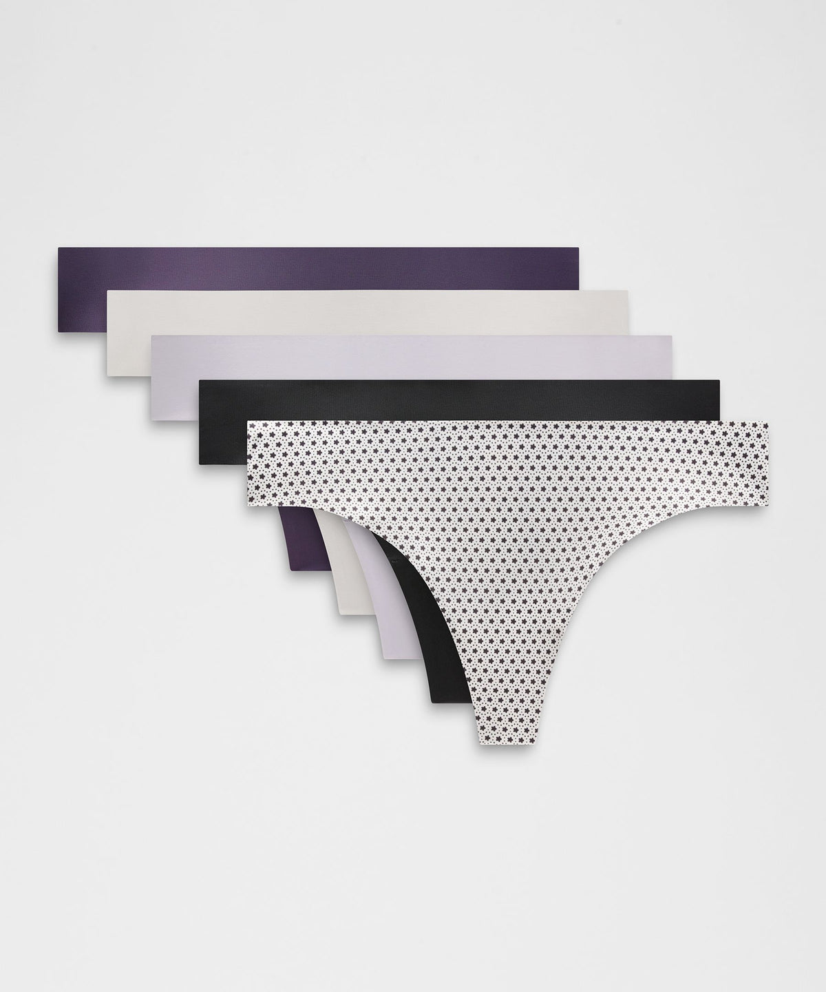 InvisiWear Mid-Rise Thong Underwear5 Pack