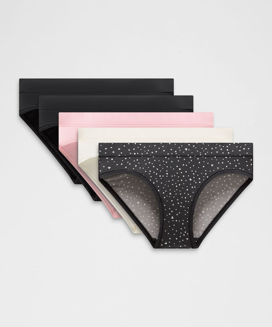 UnderEase Mid-Rise Bikini Underwear5 Pack