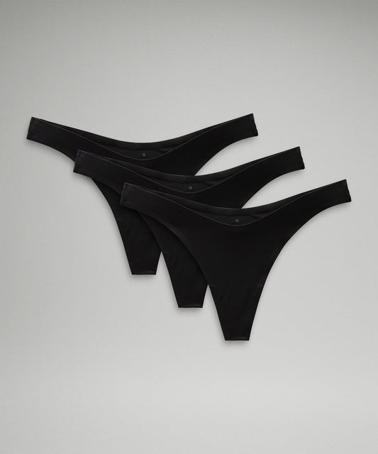 Wundermost Ultra-Soft Nulu Dipped-Waist Thong Underwear3 Pack