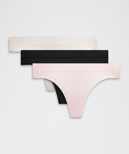 UnderEase Mid-Rise Thong Underwear3 Pack